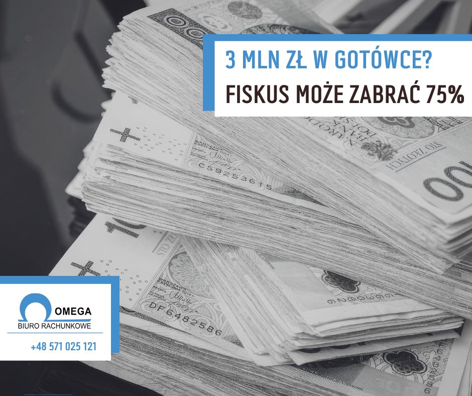 3 mln zł w gotówce